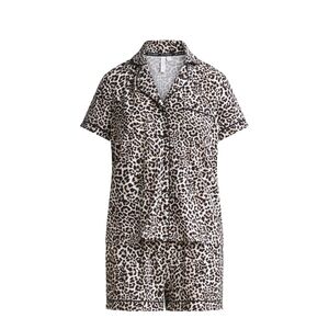 Joyspun PJ 2 Piece Set Cheetah Print (Short sleeve top & shorts) Great Condition